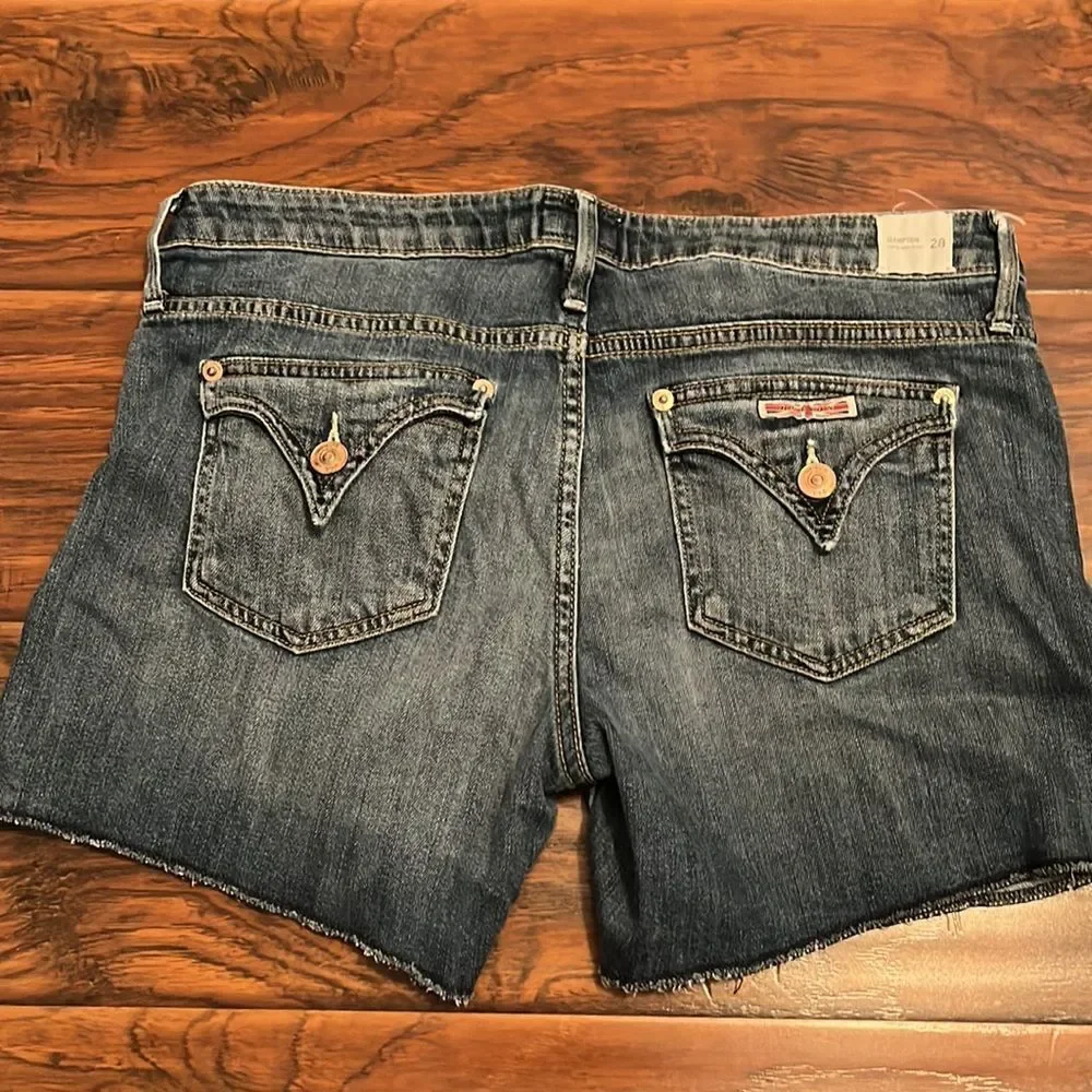 Hudson Cuffed Short Blue Denim Distressed Shorts Festival Concert Beach